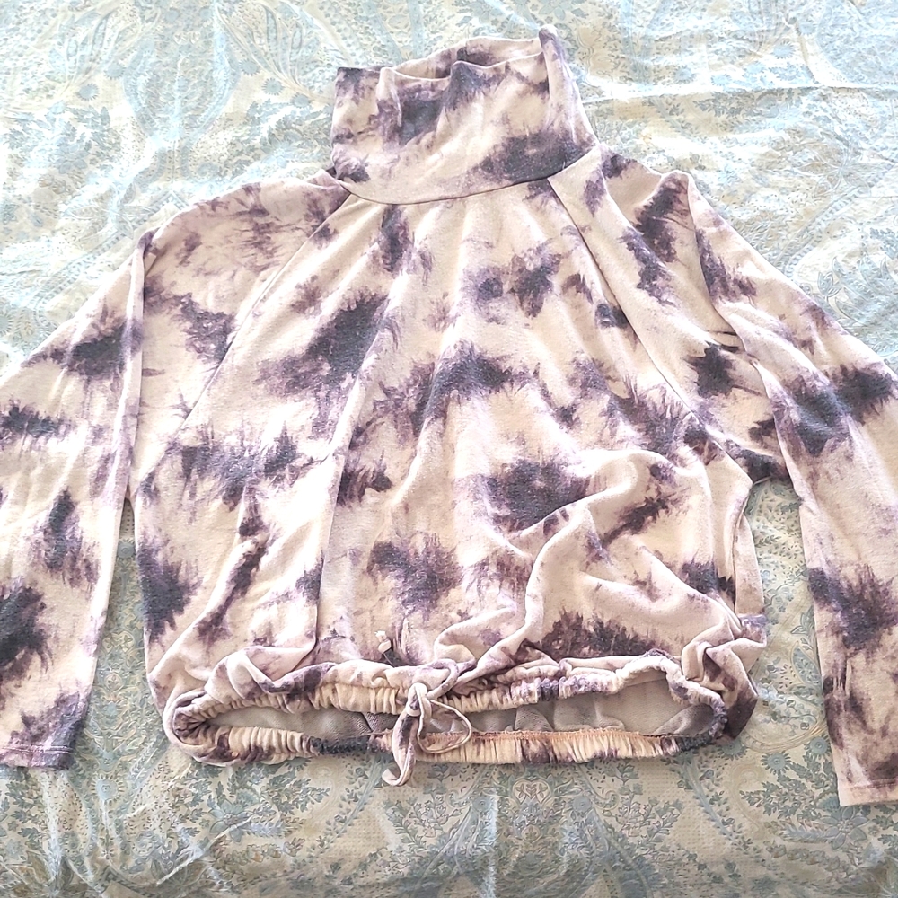 Lush brand tye-dye cropped sweatshirt with high collar